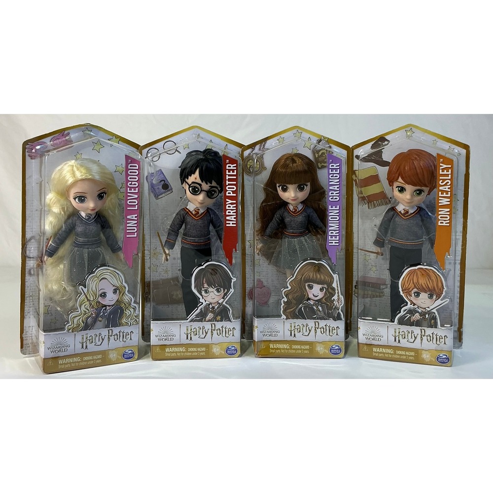 Harry Potter Wizarding World Dolls Set of 4 Harry Hermione Ron Luna Spin Master
